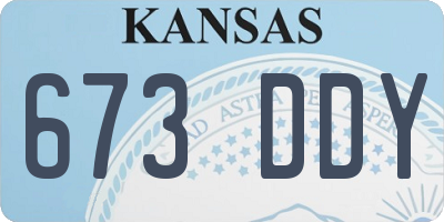 KS license plate 673DDY