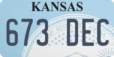 KS license plate 673DEC