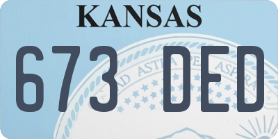 KS license plate 673DED