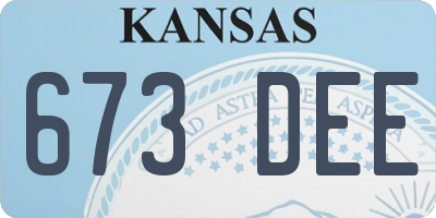 KS license plate 673DEE