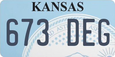 KS license plate 673DEG