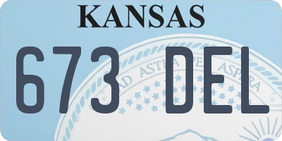 KS license plate 673DEL