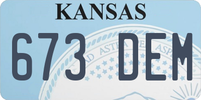 KS license plate 673DEM