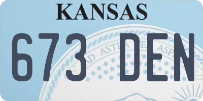 KS license plate 673DEN