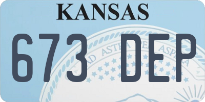 KS license plate 673DEP