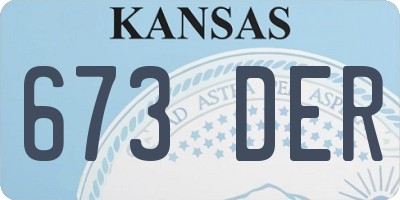 KS license plate 673DER