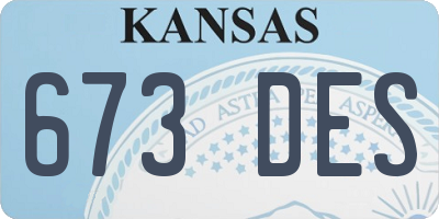 KS license plate 673DES
