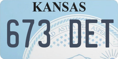 KS license plate 673DET