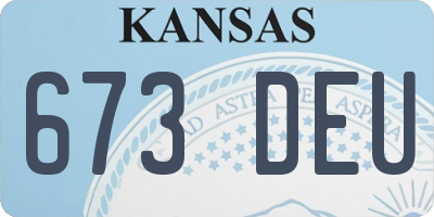 KS license plate 673DEU