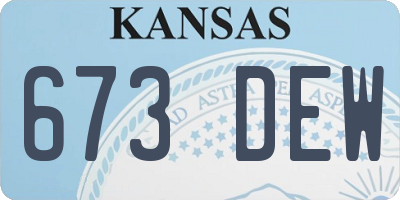 KS license plate 673DEW