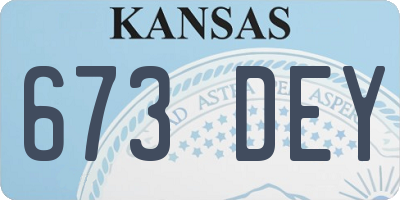 KS license plate 673DEY