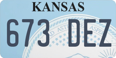 KS license plate 673DEZ