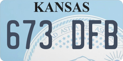 KS license plate 673DFB