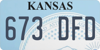 KS license plate 673DFD