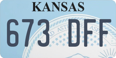 KS license plate 673DFF