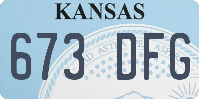 KS license plate 673DFG