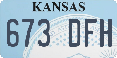 KS license plate 673DFH