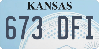 KS license plate 673DFI