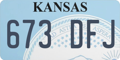 KS license plate 673DFJ