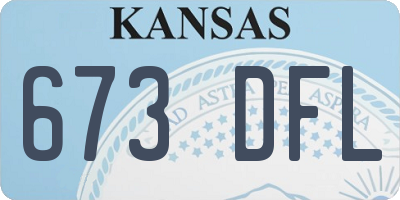 KS license plate 673DFL