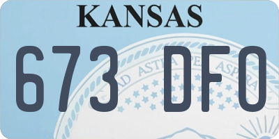 KS license plate 673DFO
