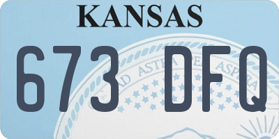 KS license plate 673DFQ