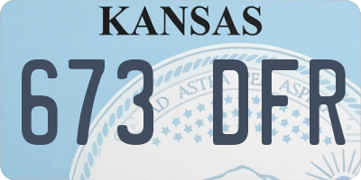 KS license plate 673DFR