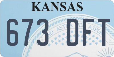 KS license plate 673DFT