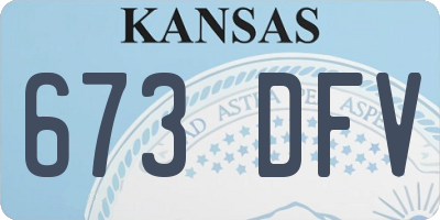 KS license plate 673DFV