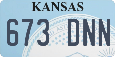 KS license plate 673DNN