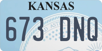 KS license plate 673DNQ