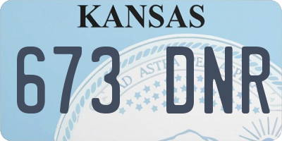KS license plate 673DNR