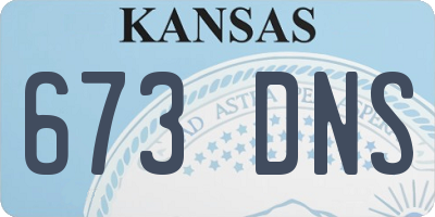 KS license plate 673DNS