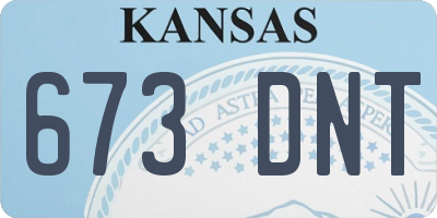 KS license plate 673DNT