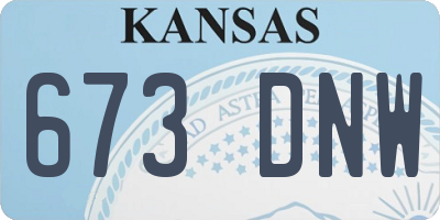 KS license plate 673DNW