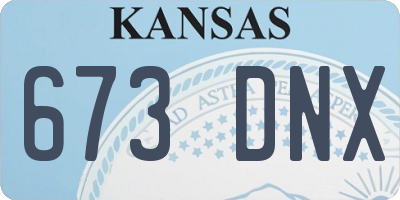 KS license plate 673DNX