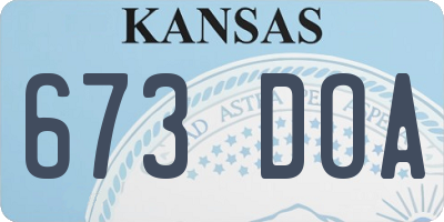 KS license plate 673DOA
