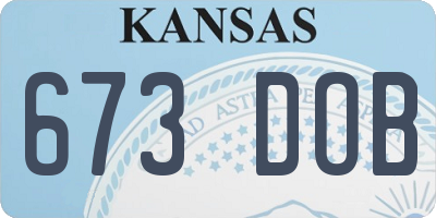KS license plate 673DOB