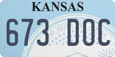 KS license plate 673DOC