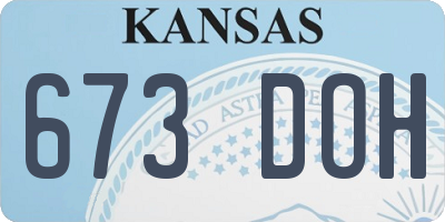 KS license plate 673DOH