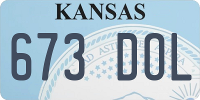KS license plate 673DOL