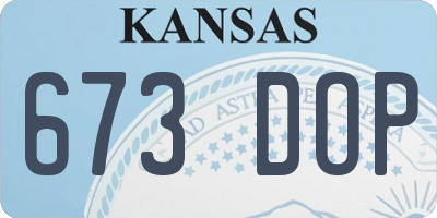 KS license plate 673DOP