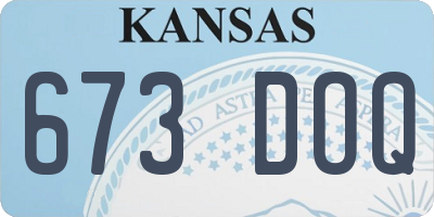 KS license plate 673DOQ