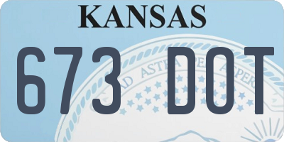 KS license plate 673DOT
