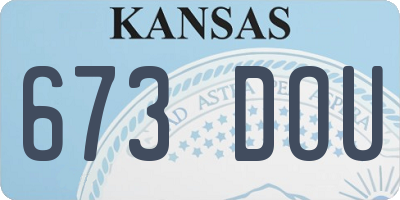 KS license plate 673DOU