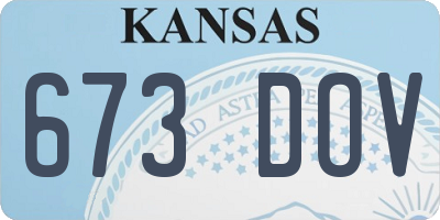 KS license plate 673DOV