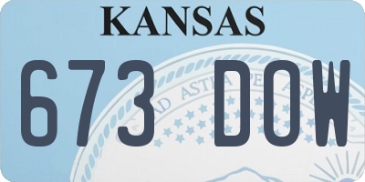 KS license plate 673DOW