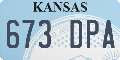 KS license plate 673DPA