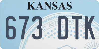 KS license plate 673DTK