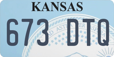 KS license plate 673DTQ